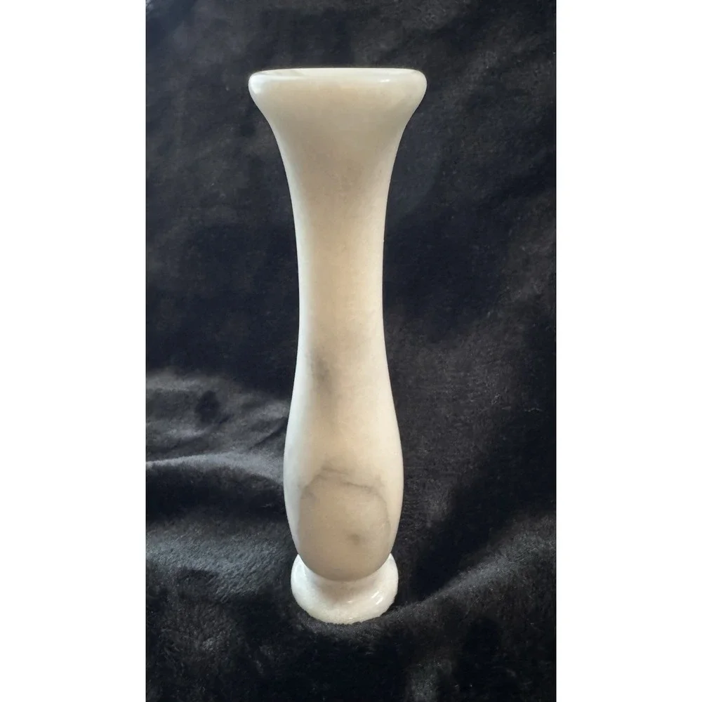 Marble Bud Vase Small Gray Swirl 6
